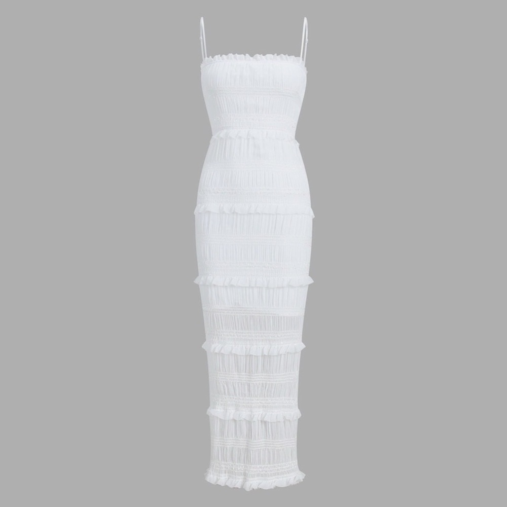 Commence  Aegean Ruffle Zippered Midi Dress